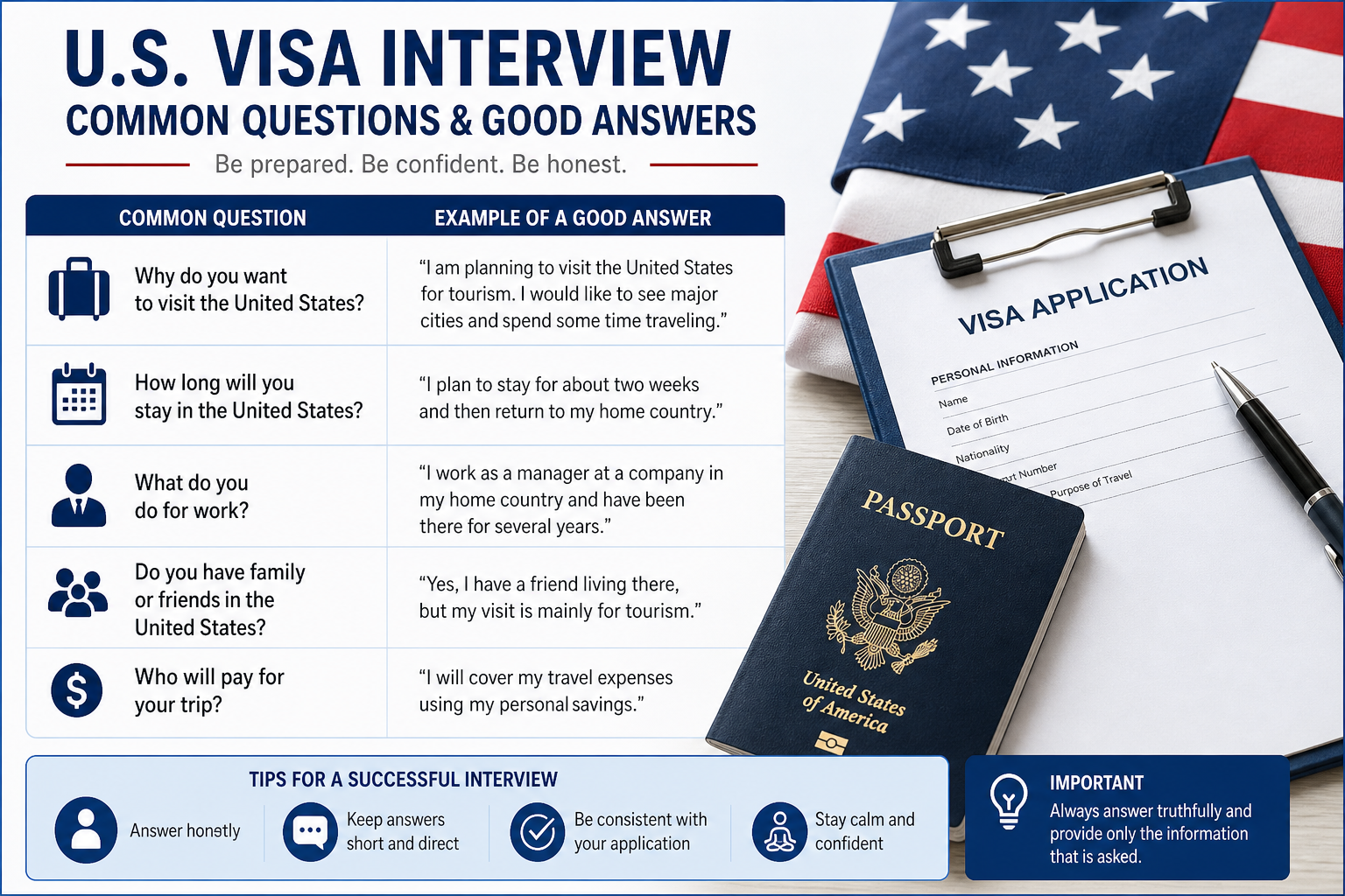 U.S. Visa Interview Questions: Common Questions and How to Answer (2026)