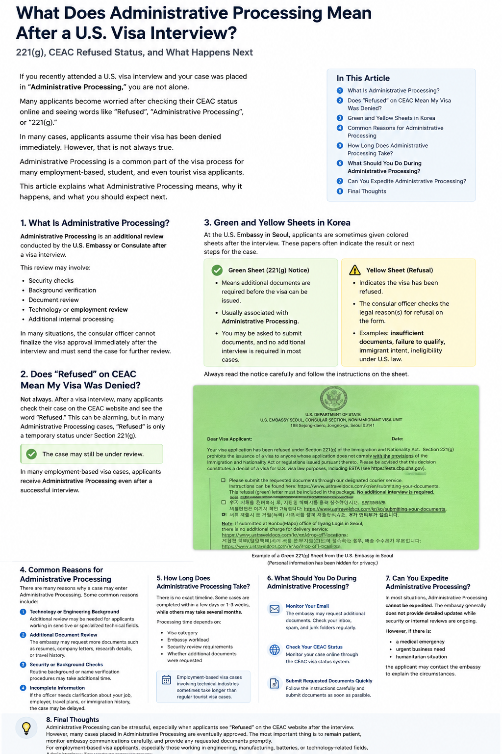 What Does Administrative Processing Mean After a U.S. Visa Interview?